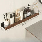 Solid Wood and Aluminium Punch-Free Bathroom Shelf