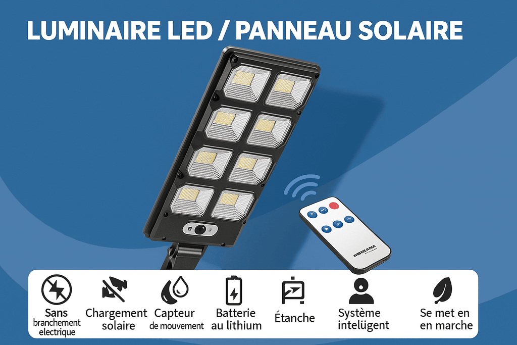Lampe LED Solaire pour Fermes, Jardins, Commerces et Rues – Murale ou sur Poteau